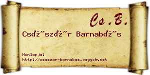 Császár Barnabás névjegykártya