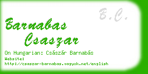 barnabas csaszar business card