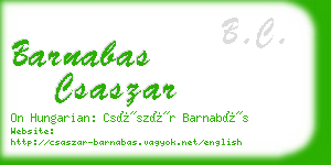 barnabas csaszar business card